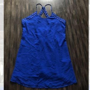Royal blue dress with grommet detailing
